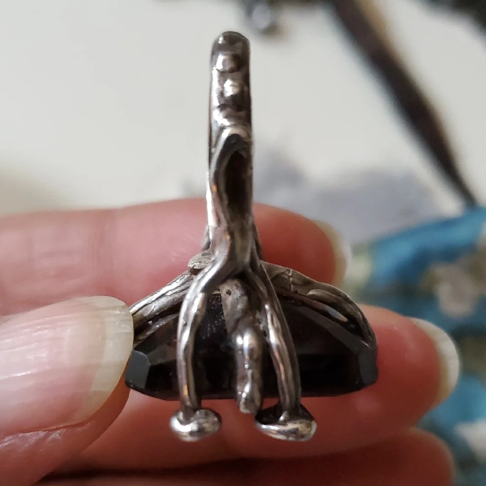 Smokey Topaz and Sterling Silver Gemstone Ring  7.5 - Picture 7 of 8